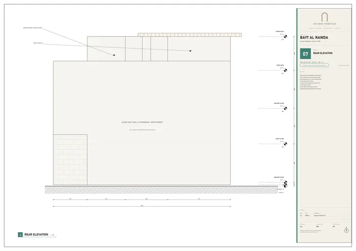 Rear elevation drawing